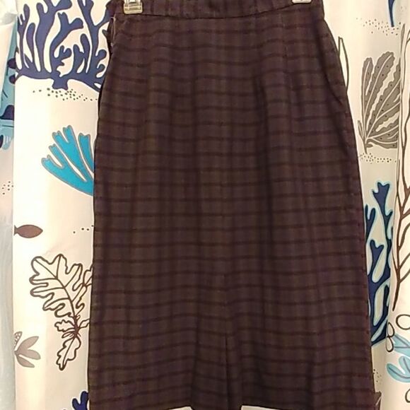 Vintage 60s Seaton Hall Plaid Cotton Pencil Skirt - Picture 2 of 8